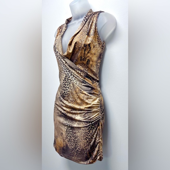Savee Couture Leopard Print Bodycon Dress Sleeveless Size Small - Picture 2 of 8